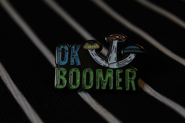 OK Boomer hard enamel pin